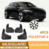 For Polestar 2 4Pcs / Set Car Auto Soft Plastic Splash Flaps Fender Guard - Side View