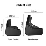 For Polestar 2 4Pcs / Set Car Auto Soft Plastic Splash Flaps Fender Guard - Top-Down View