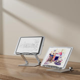 Portable Folding Laptop Stand with Adjustable Heat Dissipation - Book Clips - Top-Down View