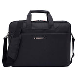 Waterproof Nylon Laptop Bag - 15.6 Inch One Shoulder Portable - Black - Front View
