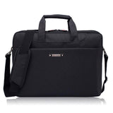 Waterproof Nylon Laptop Bag - 15.6 Inch One Shoulder Portable - Black - Side View