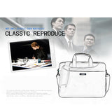 Waterproof Nylon Laptop Bag - 15.6 Inch One Shoulder Portable - Black - Top-Down View