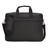 Waterproof Nylon Laptop Bag - 15.6 Inch One Shoulder Portable - Black - Rear View