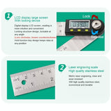 Digital Angle Finder Protractor Ruler - Lcd Display - 45-Degree Angle