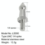 2 Stainless Steel 1 / 4 Feet Screws For Slr Tripod - Side View