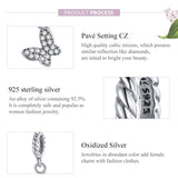925 Sterling Silver Butterfly Pendant For Bracelet Or Necklace - Rear View