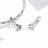 925 Sterling Silver Butterfly Pendant For Bracelet Or Necklace - Close-Up Angle