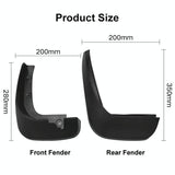For Honda Fit Jazz 2011-2013 4Pcs / Set Car Auto Soft Plastic Splash Flaps Fender Guard - Side View