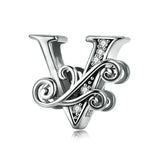 Diy Bracelet Beaded Accessories 26 Letters Zircon Beads Style - V