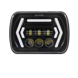 Car 7 Inch Square Dc9 - 30V Led Headlight Modification Accessories For Jeep Wrangler - Front View