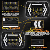 Car 7 Inch Square Dc9 - 30V Led Headlight Modification Accessories For Jeep Wrangler - Side View
