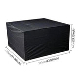 Waterproof 210d Oxford Cloth Cover for Outdoor Furniture Set - Protects from Uv Dust and Rain - 213 x 132 x 74cm - Black - Side View