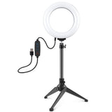 6.2 Led Ring Light with Usb 3 Modes Dimmable Desktop Tripod Cold Shoe Ball Head - Side View