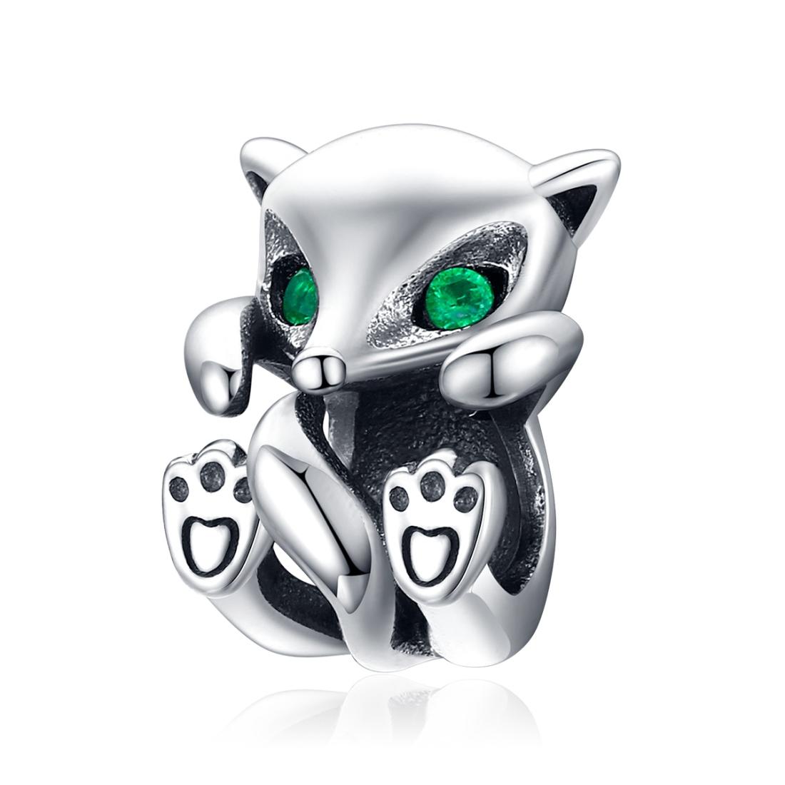 925 Sterling Silver Fox Charm Beads For Diy Bracelets