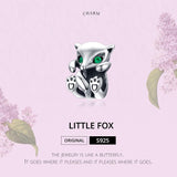 925 Sterling Silver Fox Charm Beads For Diy Bracelets - Top-Down View