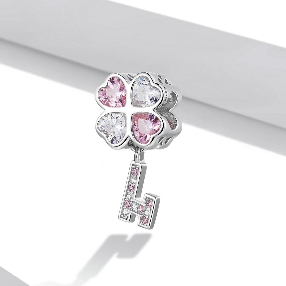 925 Sterling Silver Heart Clover Beads For Diy Bracelet Or Necklace