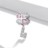 925 Sterling Silver Heart Clover Beads For Diy Bracelet Or Necklace - Front View