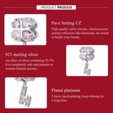 925 Sterling Silver Heart Clover Beads For Diy Bracelet Or Necklace - Top-Down View