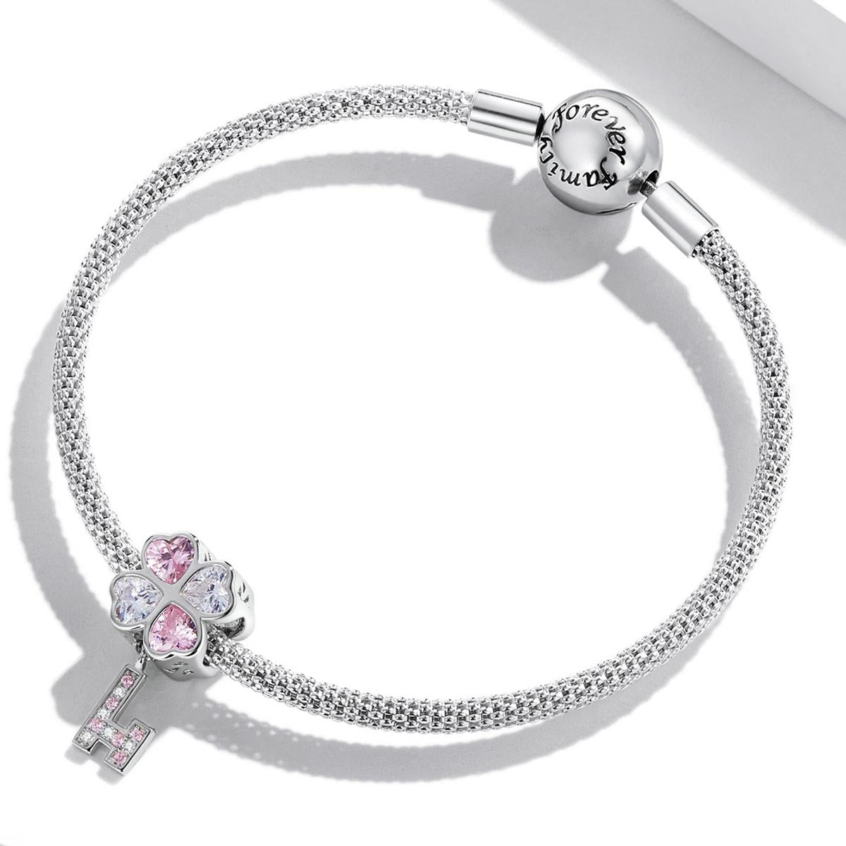 925 Sterling Silver Heart Clover Beads For Diy Bracelet Or Necklace