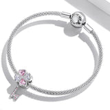 925 Sterling Silver Heart Clover Beads For Diy Bracelet Or Necklace - Rear View