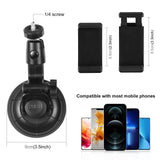 Universal Car Phone Mount with Suction Cup and Tripod Adapter - Top-Down View