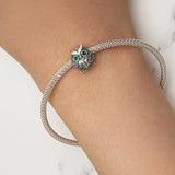 925 Sterling Silver Owl Pendant Necklace Charm For Diy Bracelets - Low Angle