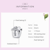 925 Sterling Silver Cross Bead Buckle For Diy Accessories - Rear View
