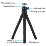 Flexible Mini Octopus Tripod with Ball Head and Phone Clamp for Slr Cameras Gopro and Cellphones