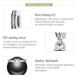925 Sterling Silver Pearl Pendant For Diy Bracelets & Necklaces - Top-Down View