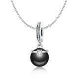 925 Sterling Silver Pearl Pendant For Diy Bracelets & Necklaces - 45-Degree Angle