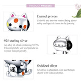 925 Sterling Silver Lucky Cat Bead For Diy Bracelet Or Necklace - Rear View