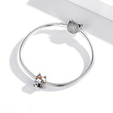925 Sterling Silver Lucky Cat Bead For Diy Bracelet Or Necklace - Low Angle