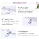 925 Sterling Silver Love Letter Bracelet Charm Diy Accessory - Side View