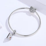 925 Sterling Silver Love Letter Bracelet Charm Diy Accessory - Rear View