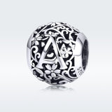 925 Sterling Silver Letter Beads For Diy Bracelets - Side View