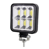 Car Square Work Light With 6 Cob Lamp Beads - Front View