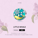 925 Sterling Silver Whale Star Beads For Diy Bracelets & Necklaces - Top-Down View