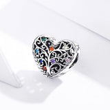 925 Sterling Silver Tree Of Life Zircon Bead Bracelet / Necklace Set - Side View