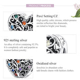 925 Sterling Silver Tree Of Life Zircon Bead Bracelet / Necklace Set - 45-Degree Angle