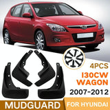 For Hyundai I30 / I30Cw Wagon 2007-2012 4Pcs / Set Car Auto Soft Plastic Splash Flaps Fender Guard - Side View