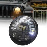 7 Inch Car Matrix Gradient Led Headlight Lamps For Jeep Wrangler - Top-Down View