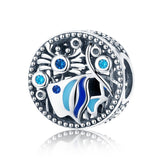 925 Sterling Silver Underwater World Fish & Crab Beads - Front View