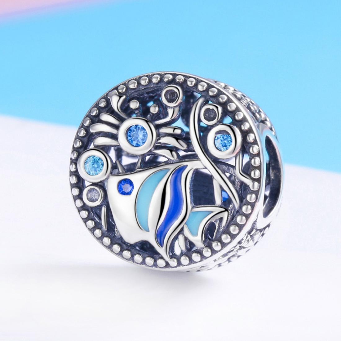 925 Sterling Silver Underwater World Fish & Crab Beads