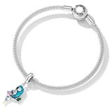925 Sterling Silver Parrot Pendant For Bracelet Or Necklace - Rear View