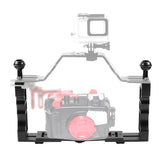 Upgraded Dual Handheld Diving Arm for Underwater Photography - Front View