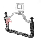 Upgraded Dual Handheld Diving Arm for Underwater Photography - Rear View