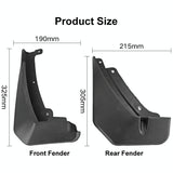 For Skoda Kodiaq 2016-2021 4Pcs / Set Car Auto Soft Plastic Splash Flaps Fender Guard - Top-Down View