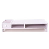 Versatile Desktop Monitor Stand - Sturdy Wood Riser for Laptop Notebook Tv - Side View