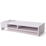 Versatile Desktop Monitor Stand - Sturdy Wood Riser for Laptop Notebook Tv - Top-Down View