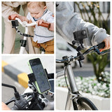 Universal Phone Mount for Handlebars with Clamp and Screw - Close-Up Angle